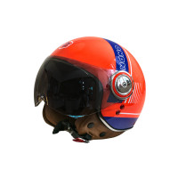 Купити Мотошолом відкритий Beon B-110B CIRCLE SHINY ORANGE/WHITE/BLUE (глянець помаранчевий/білий/синій), розмір XL. Системи безпеки для дому та офісу. Магазин RG-Group. Системи відеонагляду та охоронні сигналізації. Продаж та послуги встановлення