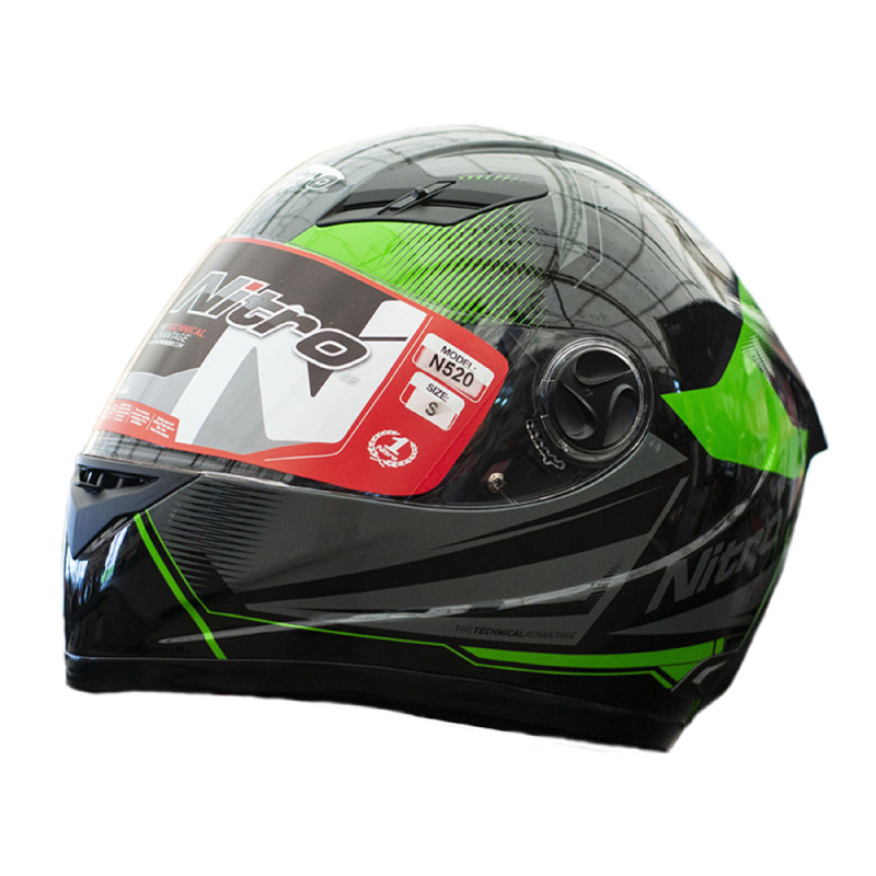 Купити Мотошолом інтеграл Nitro N520 Fortis BLACK/GUN/GREEN (чорний, сірий, зелений), розмір XXL. Системи безпеки для дому та офісу. Магазин RG-Group. Системи відеонагляду та охоронні сигналізації. Продаж та послуги встановлення