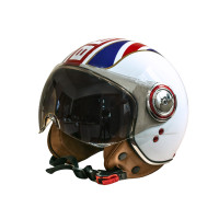 Купити Мотошолом відкритий Beon B-110B FLAG SHINY WHITE/RED/BLUE (глянець білий/червоний/синій), розмір XL. Системи безпеки для дому та офісу. Магазин RG-Group. Системи відеонагляду та охоронні сигналізації. Продаж та послуги встановлення