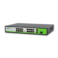Купити PoE-комутатор ZKTeco ZK-PoE1621N-200W з 16 портами PoE. Системи безпеки для дому та офісу. Магазин RG-Group. Системи відеонагляду та охоронні сигналізації. Продаж та послуги встановлення