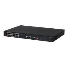 Купити Некерований 18-портовий PoE-комутатор Dahua DH-PFS3218-16ET-135 з 16 портами PoE. Системи безпеки для дому та офісу. Магазин RG-Group. Системи відеонагляду та охоронні сигналізації. Продаж та послуги встановлення