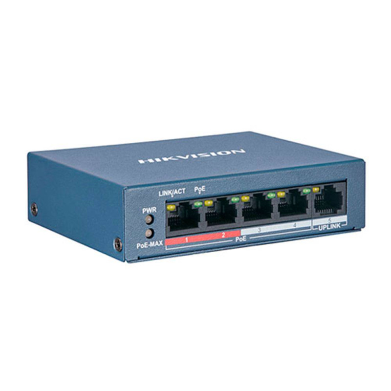 Купити Некерований PoE-комутатор Hikvision DS-3E0105P-E(B) з 4 портами PoE. Системи безпеки для дому та офісу. Магазин RG-Group. Системи відеонагляду та охоронні сигналізації. Продаж та послуги встановлення