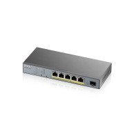 Купити Смарт-керований комутатор для відеоспостереження на 5 портів з PoE ZyXEL GS1350-6HP (GS1350-6HP-EU0101F). Системи безпеки для дому та офісу. Магазин RG-Group. Системи відеонагляду та охоронні сигналізації. Продаж та послуги встановлення