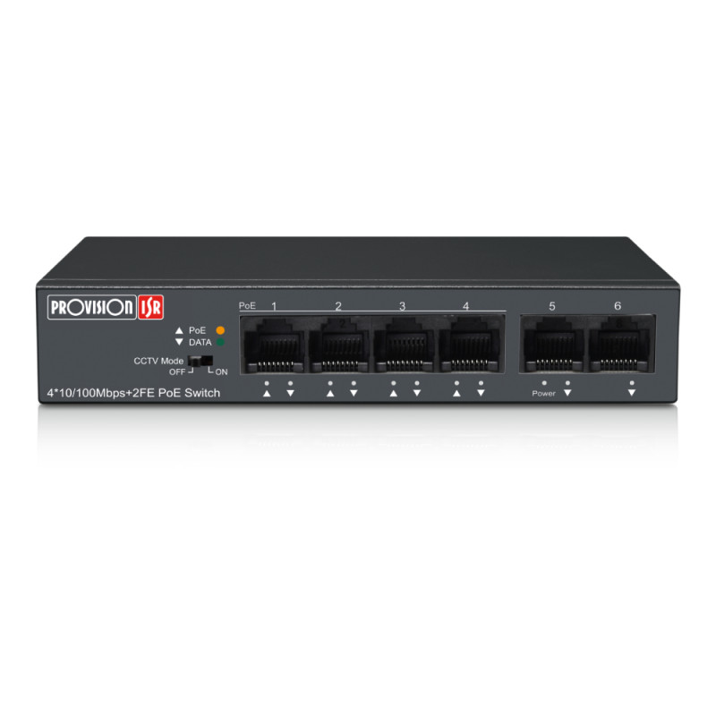 Купити Некерований PoE-комутатор Provision-ISR PoES-0460C+2I-V2 з 4 портами PoE. Системи безпеки для дому та офісу. Магазин RG-Group. Системи відеонагляду та охоронні сигналізації. Продаж та послуги встановлення