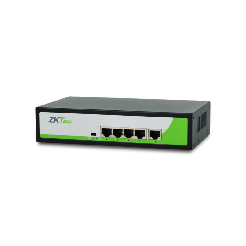Купити PoE-комутатор ZKTeco ZK-PoE41N-55W з 4 портами PoE. Системи безпеки для дому та офісу. Магазин RG-Group. Системи відеонагляду та охоронні сигналізації. Продаж та послуги встановлення
