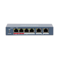 Купити Некерований PoE комутатор Hikvision DS-3E0106HP-E з 4 портами PoE. Системи безпеки для дому та офісу. Магазин RG-Group. Системи відеонагляду та охоронні сигналізації. Продаж та послуги встановлення