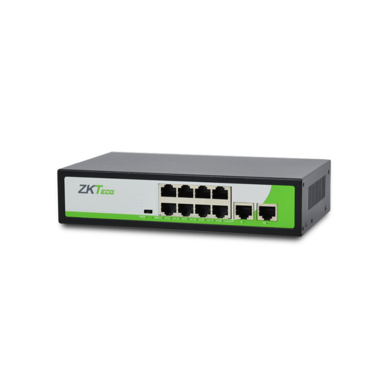 Купити PoE-комутатор ZKTeco ZK-PoE82N-120W з 8 портами PoE. Системи безпеки для дому та офісу. Магазин RG-Group. Системи відеонагляду та охоронні сигналізації. Продаж та послуги встановлення