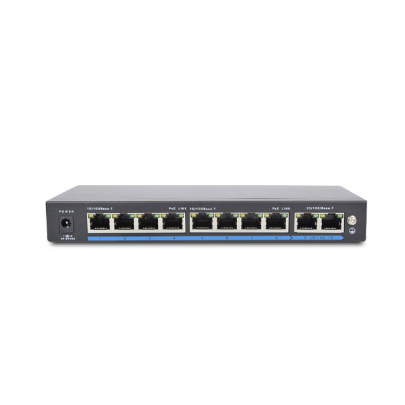 Купити Комутатор PoE-1010-8P/250m. Системи безпеки для дому та офісу. Магазин RG-Group. Системи відеонагляду та охоронні сигналізації. Продаж та послуги встановлення