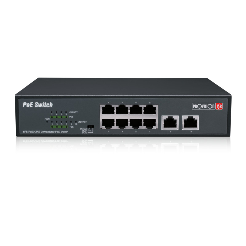 Купити Некерований PoE-комутатор Provision-ISR PoES-08120C+2I-V2 з 8 портами PoE. Системи безпеки для дому та офісу. Магазин RG-Group. Системи відеонагляду та охоронні сигналізації. Продаж та послуги встановлення