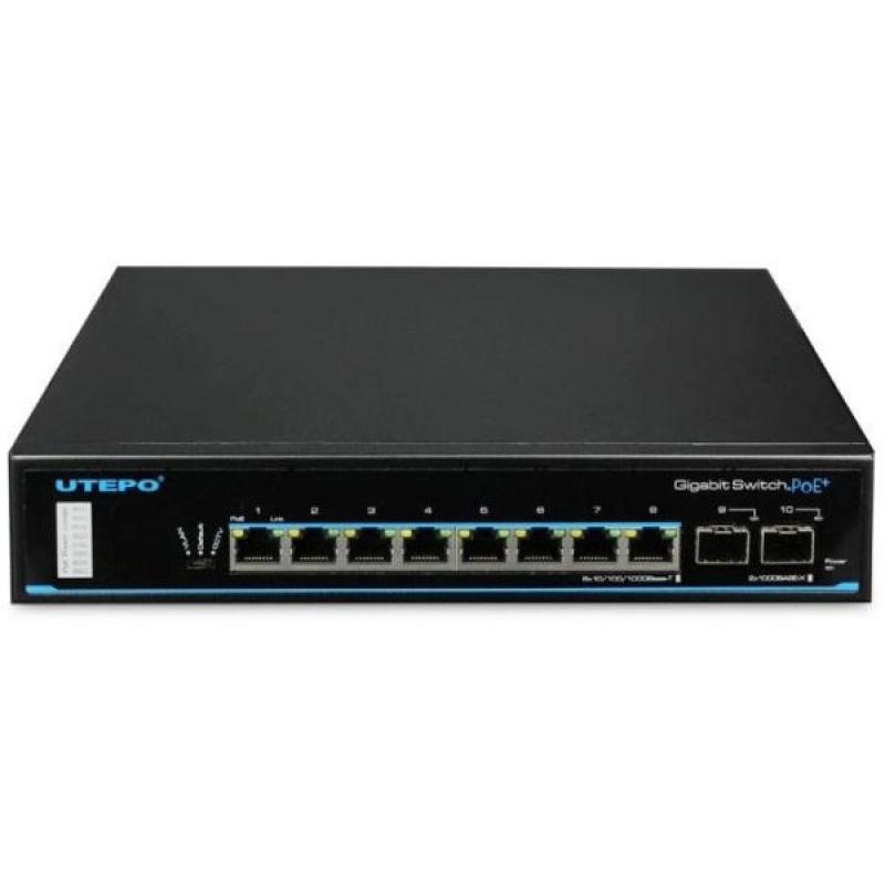 Купити Некерований POE-комутатор UTP3-GSW0802S-POE. Системи безпеки для дому та офісу. Магазин RG-Group. Системи відеонагляду та охоронні сигналізації. Продаж та послуги встановлення