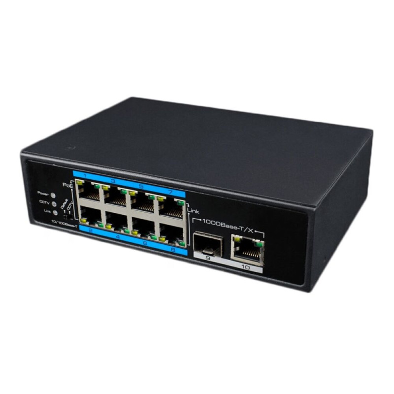 Купити Некерований PoE-комутатор Utepo UTP7108E-POE з 8 портами PoE. Системи безпеки для дому та офісу. Магазин RG-Group. Системи відеонагляду та охоронні сигналізації. Продаж та послуги встановлення
