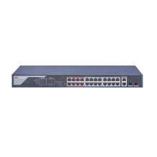 Купити Некерований PoE-комутатор Hikvision DS-3E0326P-E(B) з 24 портами PoE. Системи безпеки для дому та офісу. Магазин RG-Group. Системи відеонагляду та охоронні сигналізації. Продаж та послуги встановлення