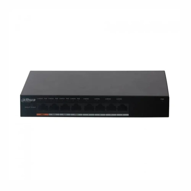 Купити Мережевий PoE-комутатор Dahua DH-PFS3008-8ET-60 некерований. Системи безпеки для дому та офісу. Магазин RG-Group. Системи відеонагляду та охоронні сигналізації. Продаж та послуги встановлення
