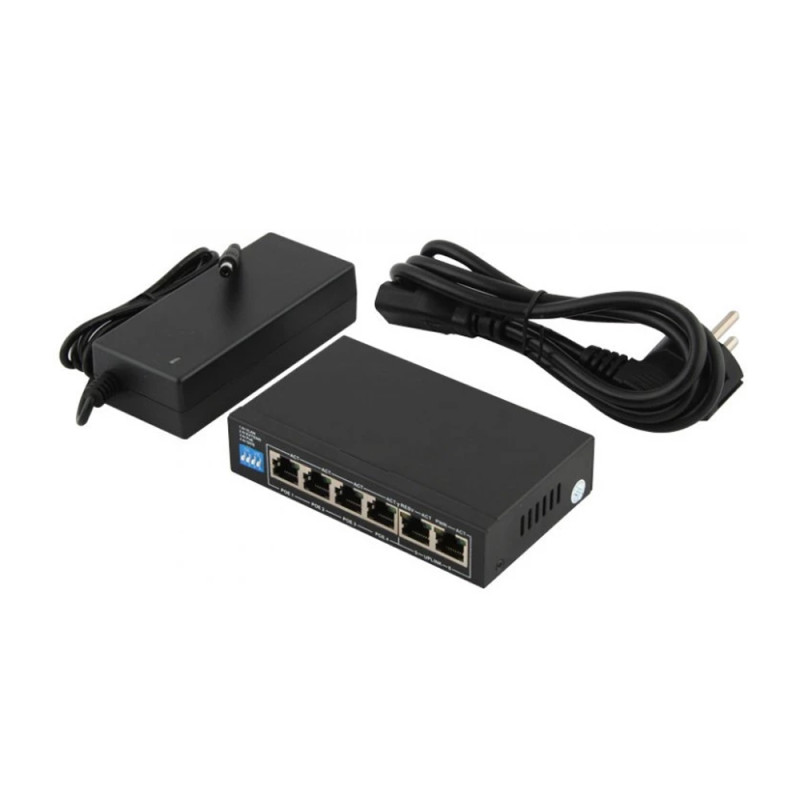 PoE-комутатор FoxGate S6004G-G2-AI POE Watchdog 6-портовий некерований