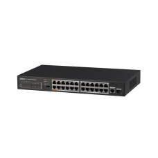 Купити Керований 25-портовий PoE-комутатор Dahua PFS3125-24ET-190 з 24 портами PoE. Системи безпеки для дому та офісу. Магазин RG-Group. Системи відеонагляду та охоронні сигналізації. Продаж та послуги встановлення