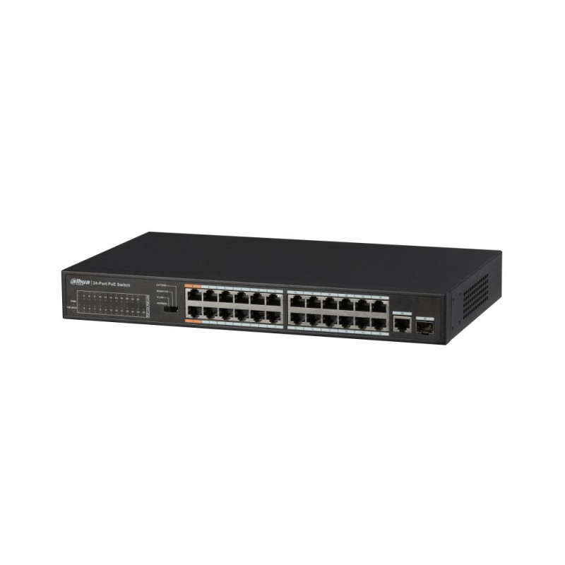 Купити Керований 25-портовий PoE-комутатор Dahua PFS3125-24ET-190 з 24 портами PoE. Системи безпеки для дому та офісу. Магазин RG-Group. Системи відеонагляду та охоронні сигналізації. Продаж та послуги встановлення