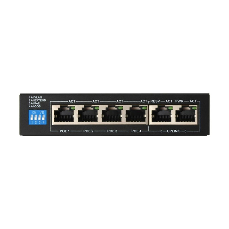 PoE-комутатор FoxGate S6004G-G2-AI POE Watchdog 6-портовий некерований