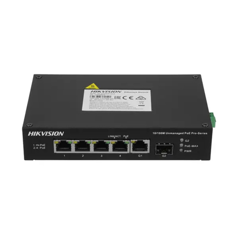 Купити PoE-комутатор Hikvision DS-3T0306HP-E/HS 4-портовий некерований. Системи безпеки для дому та офісу. Магазин RG-Group. Системи відеонагляду та охоронні сигналізації. Продаж та послуги встановлення