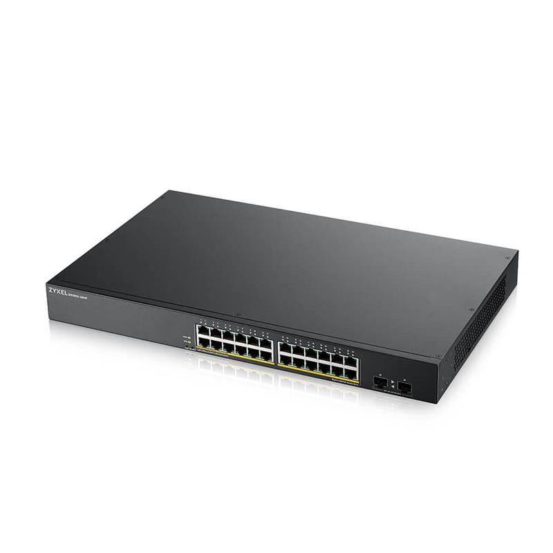 Купити Смарт-керований комутатор на 24 порти з PoE ZyXEL GS1900-24HPv2 (GS190024HPV2-EU0101F). Системи безпеки для дому та офісу. Магазин RG-Group. Системи відеонагляду та охоронні сигналізації. Продаж та послуги встановлення