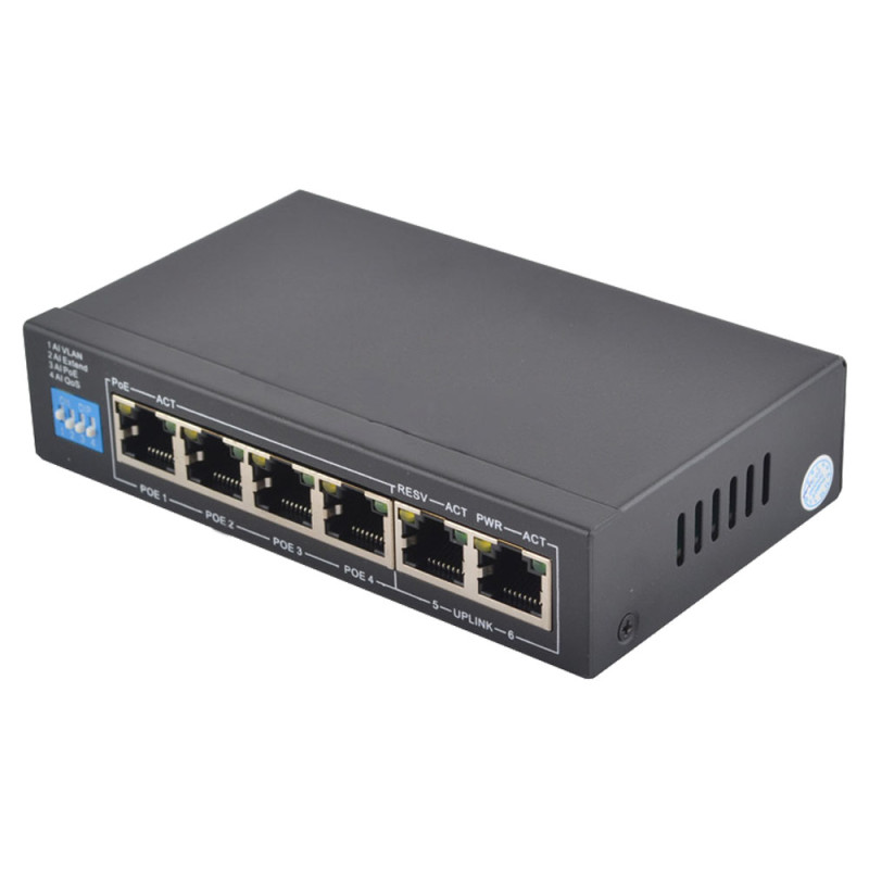 PoE-комутатор FoxGate S6004-E2-AI POE Watchdog 6-портовий некерований
