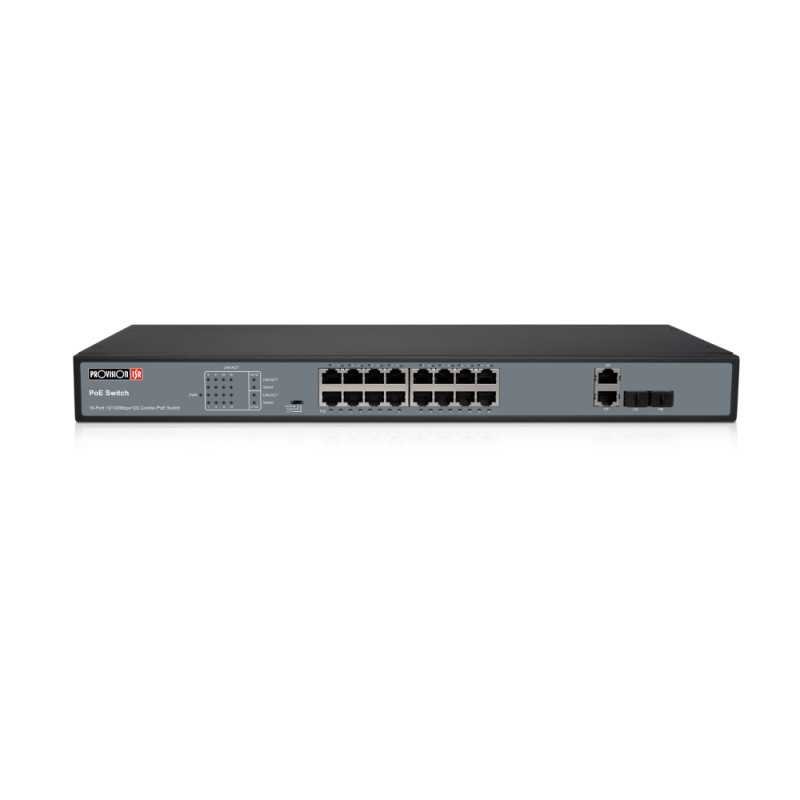 Купити Некерований PoE-комутатор Provision-ISR PoES-16250C+2Combo-V2 з 16 портами PoE. Системи безпеки для дому та офісу. Магазин RG-Group. Системи відеонагляду та охоронні сигналізації. Продаж та послуги встановлення
