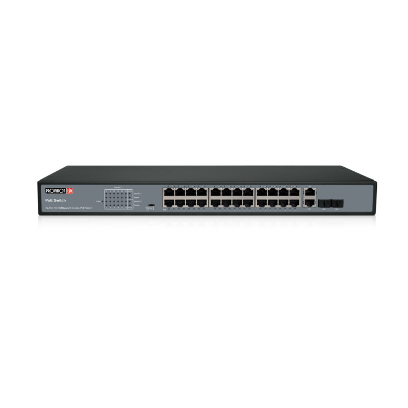 Купити Некерований PoE-комутатор Provision-ISR PoES-24370C+2Combo з 24 портами PoE. Системи безпеки для дому та офісу. Магазин RG-Group. Системи відеонагляду та охоронні сигналізації. Продаж та послуги встановлення