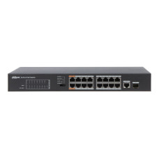 Купити Некерований 16-портовий PoE-комутатор Dahua DH-PFS3117-16ET-135. Системи безпеки для дому та офісу. Магазин RG-Group. Системи відеонагляду та охоронні сигналізації. Продаж та послуги встановлення
