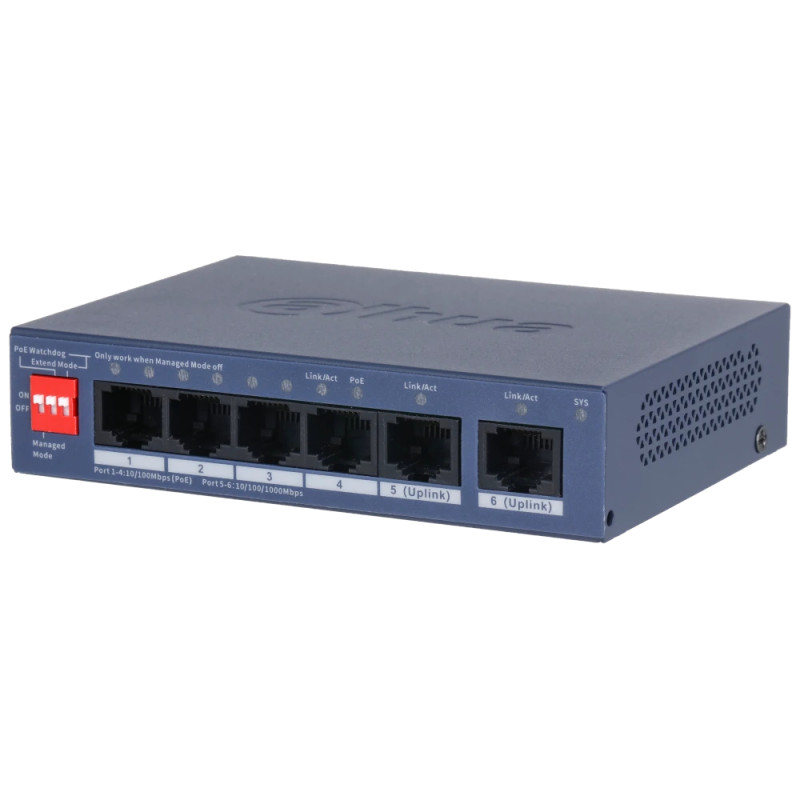 Керований PoE-комутатор Dahua DH-CS4006-4ET2GT-36 з 4 портами PoE