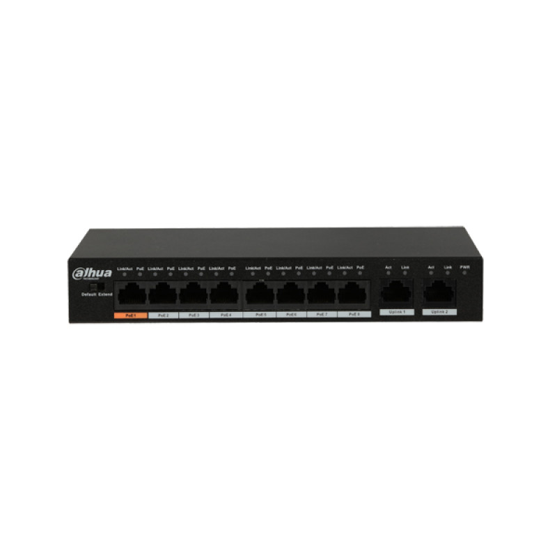 Купити Некерований POE-комутатор PFS3010-8ET-96. Системи безпеки для дому та офісу. Магазин RG-Group. Системи відеонагляду та охоронні сигналізації. Продаж та послуги встановлення