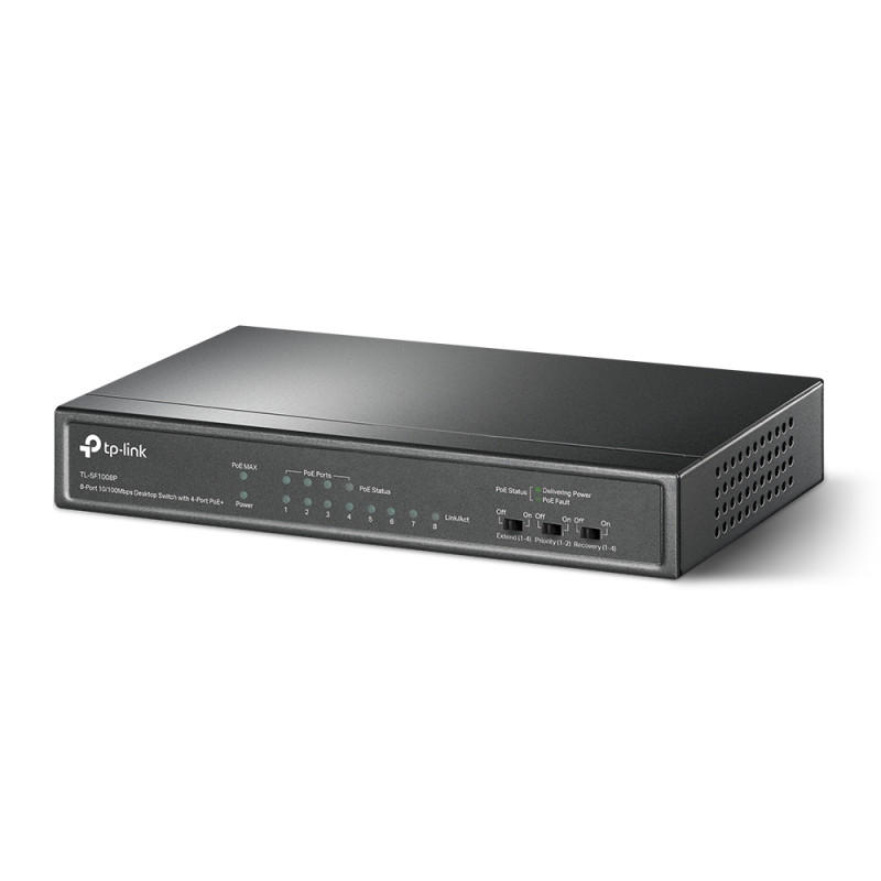 PoE-комутатор TP-Link TL-SF1008P 8-портовий з 4 PoE+ портами некерований