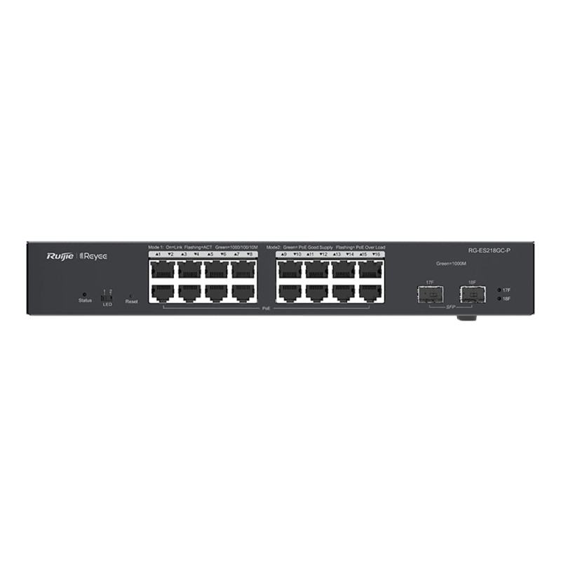 PoE-комутатор Ruijie Reyee RG-ES218GC-P 18-портовий гігабітний інтелектуальний