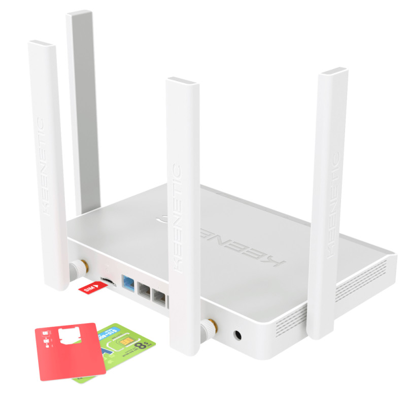 Маршрутизатор Keenetic Hero 4G KN-2310-01EN AX1800 4xRJ-45, 1xCombo RJ-45/SFP, 1 x USB 2.0, 1 x USB 3.0 з Wi-Fi Mesh системой