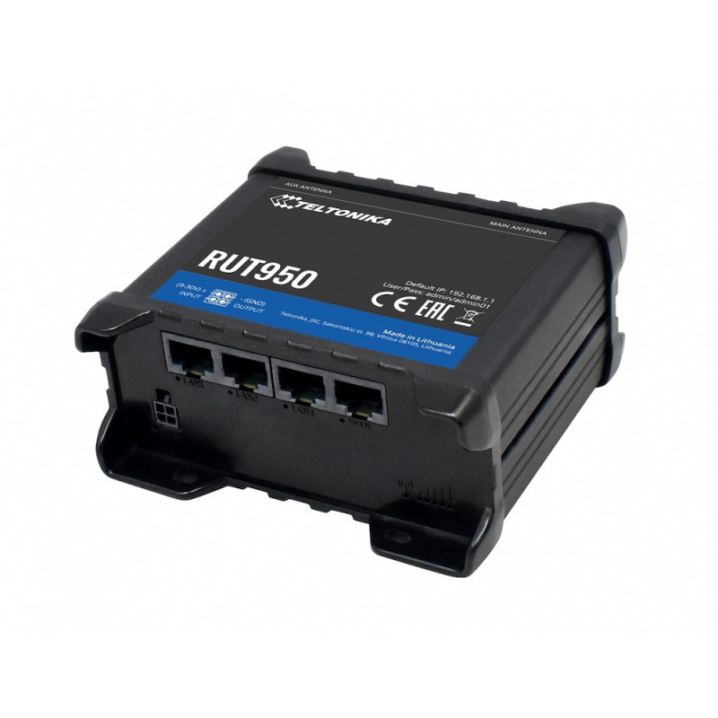 Купити Бездротовий маршрутизатор Teltonika RUT950 N300, 1xFE WAN, 3xFE LAN, 2xSIM, 4G/LTE.Cat4 (RUT950U022C0). Системи безпеки для дому та офісу. Магазин RG-Group. Системи відеонагляду та охоронні сигналізації. Продаж та послуги встановлення