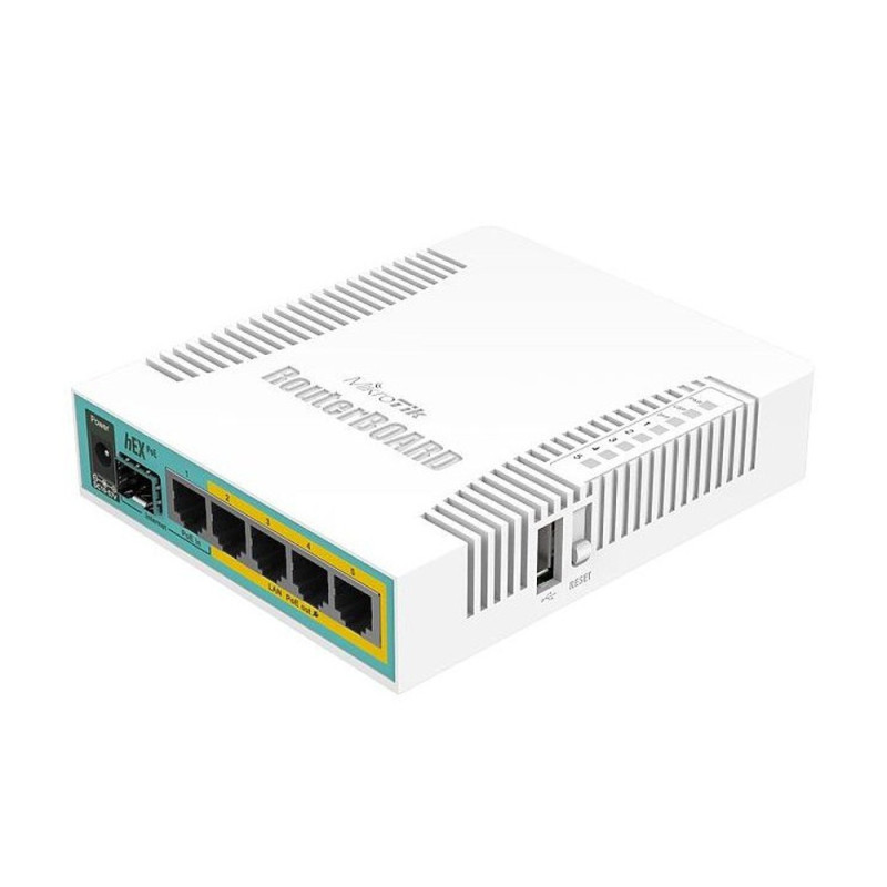 Купити Маршрутизатор MIKROTIK hEX PoE (RB960PGS) 10/100/1000M. Системи безпеки для дому та офісу. Магазин RG-Group. Системи відеонагляду та охоронні сигналізації. Продаж та послуги встановлення