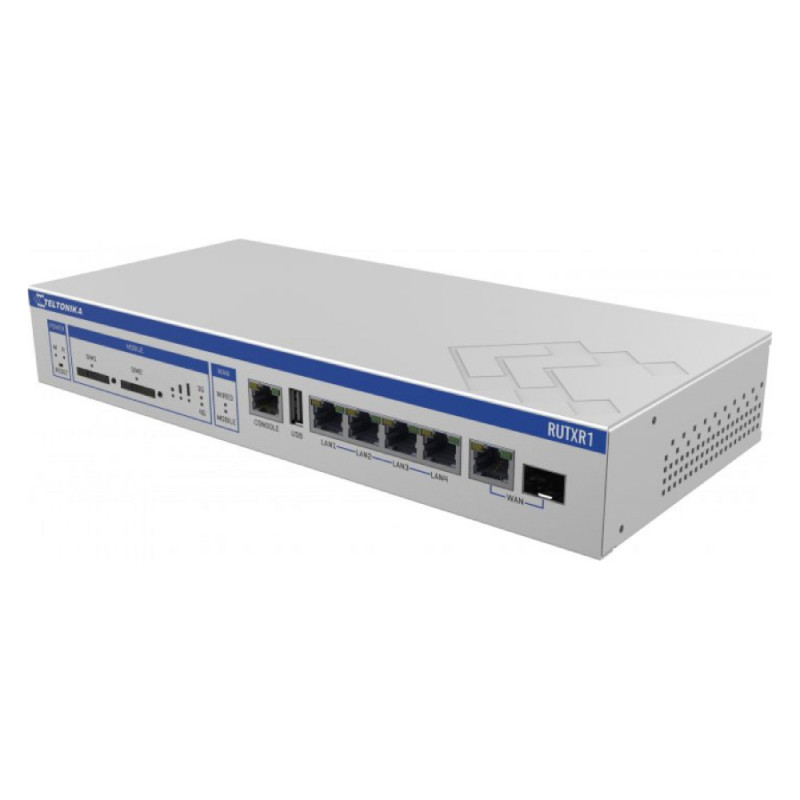 Купити Бездротовий маршрутизатор Teltonika RUTXR1 AC1200, 1xSFP, 1xGE WAN, 4xGE LAN, 1xConsole, 2xSIM, 4G/LTE.Cat6 (RUTXR1000000) з монтажом у стійку. Системи безпеки для дому та офісу. Магазин RG-Group. Системи відеонагляду та охоронні сигналізації. Продаж та послуги встановлення