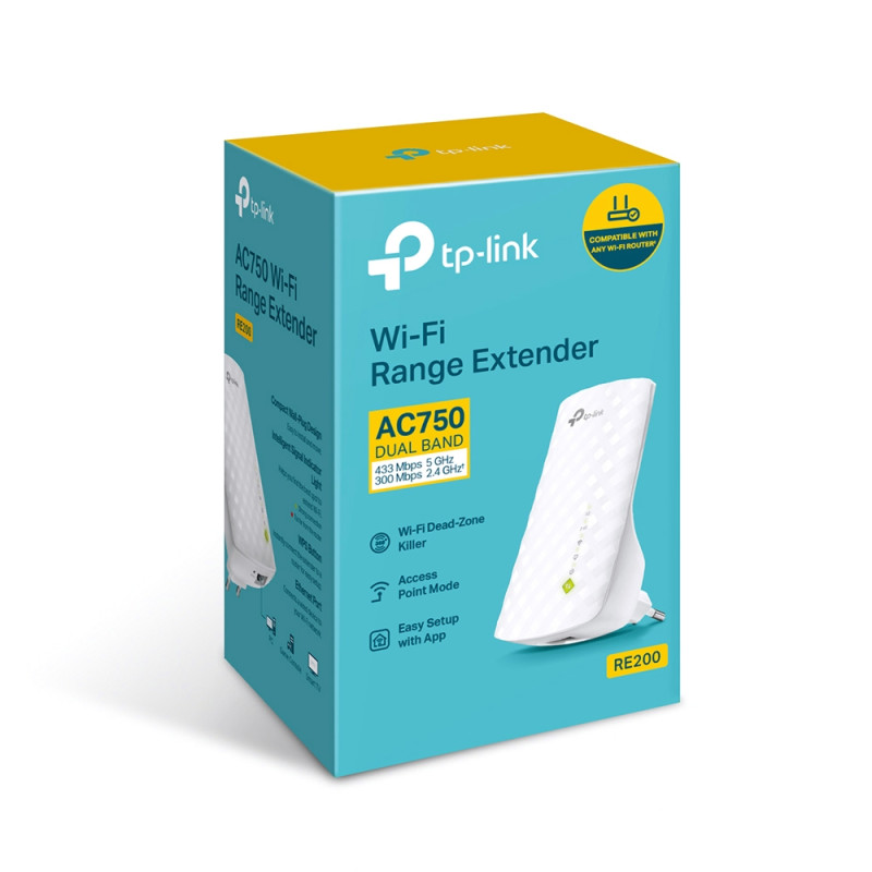 Підсилювач Wi-Fi сигналу TP-Link AC750 RE200 дводіапазонний