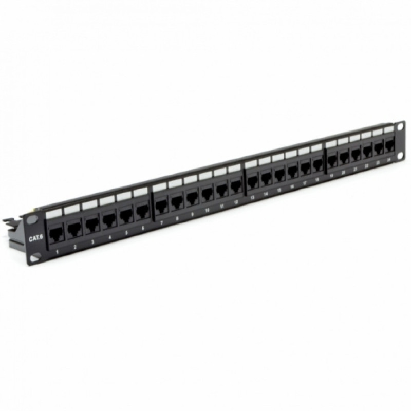 Купити Патч-панель CMS 19" 24xRJ-45 UTP, кат. 6 з організатором кабелю. Системи безпеки для дому та офісу. Магазин RG-Group. Системи відеонагляду та охоронні сигналізації. Продаж та послуги встановлення
