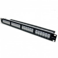 Купити Патч-панель CMS 19" 24xRJ-45 UTP, кат. 6a з організатором кабелю і пластиковими шторками. Системи безпеки для дому та офісу. Магазин RG-Group. Системи відеонагляду та охоронні сигналізації. Продаж та послуги встановлення