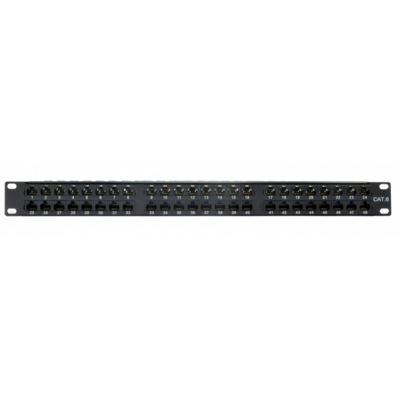 Патч-панель CMS 19" 48xRJ-45 UTP, кат. 6, 1U з організатором кабелю