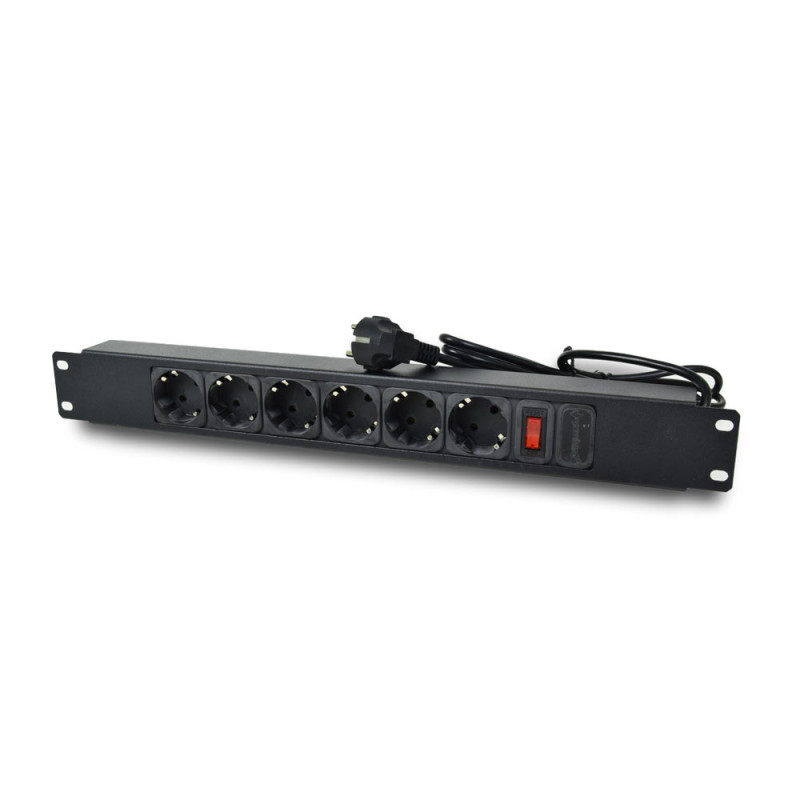 Комплект: Шафа серверна SteelNet 7U 600 x 400 черный + Блок розеток 1U 19" на 6 розеток з вимикачем + Організатор кабелю перфорований із кришкою 19" + Полиця консольна CMS UA-SHC300G + Полиця консольна CMS UA-SHC300B