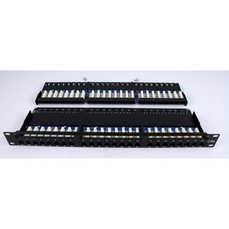 Патч-панель CMS 19" 48xRJ-45 UTP, кат. 6, 1U з організатором кабелю