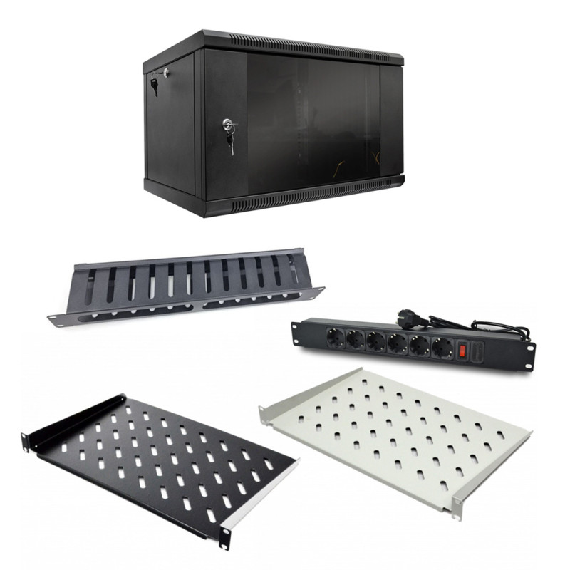 Купити Комплект: Шафа серверна SteelNet 7U 600 x 400 черный + Блок розеток 1U 19" на 6 розеток з вимикачем + Організатор кабелю перфорований із кришкою 19" + Полиця консольна CMS UA-SHC300G + Полиця консольна CMS UA-SHC300B. Системи безпеки для дому та офісу. Магазин RG-Group. Системи відеонагляду та охоронні сигналізації. Продаж та послуги встановлення