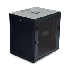 Шафа серверна SteelNet 12U 600 x 600 для мережевого обладнання (скло, чорний)