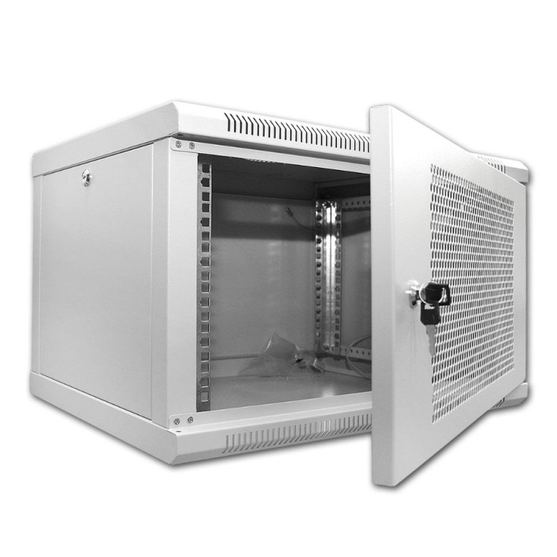 Шафа серверна SteelNet 9U 600 x 450 для мережевого обладнання (перфорація, сірий)