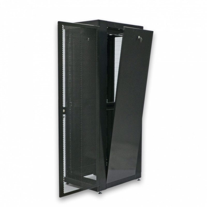 Шафа серверна CMS 42U 610 х 865 UA-MGSE4268MPB посилена з перфорованими дверима для мережевого обладнання