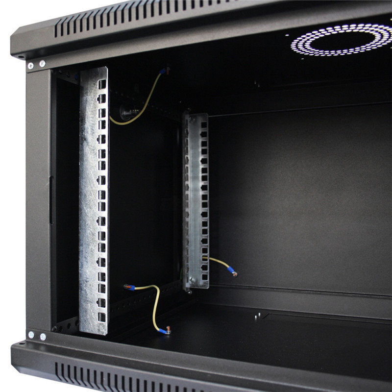 Шафа серверна SteelNet 4U 600 x 350 для мережевого обладнання (скло, чорний)