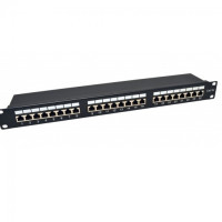 Купити Патч-панель CMS 19" 24xRJ-45 FTP, кат. 5e з огранізатором кабелю. Системи безпеки для дому та офісу. Магазин RG-Group. Системи відеонагляду та охоронні сигналізації. Продаж та послуги встановлення