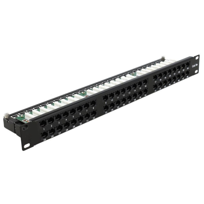 Купити Патч-панель Hypernet 48 портів UTP кат.5е 19" PP-KUTP48-1U з утримувачем кабелю. Системи безпеки для дому та офісу. Магазин RG-Group. Системи відеонагляду та охоронні сигналізації. Продаж та послуги встановлення
