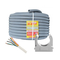Купити Комплект: Кабель 8*0.22 U (біметал) бухта 100м + Гофротруба 220 TM Standart D 20 мм (100 м) ciра + Кліпса для гофри 20 мм (50 шт/уп) сіра. Системи безпеки для дому та офісу. Магазин RG-Group. Системи відеонагляду та охоронні сигналізації. Продаж та послуги встановлення