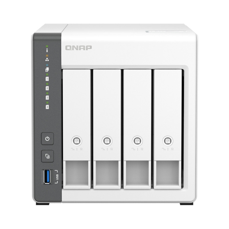 Купити Система зберігання даних QNAP TS-433-4G з 4 відсіками для дисків, 4 ГБ DDR4, настільне виконання. Системи безпеки для дому та офісу. Магазин RG-Group. Системи відеонагляду та охоронні сигналізації. Продаж та послуги встановлення